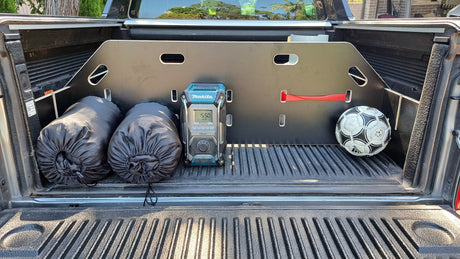 Durable PX3 Ranger tub divider, preventing items from shifting in the ute’s tub.